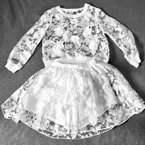 Brand new summer floral two pieces knit organza dress/shorts